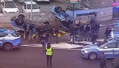 Incidente frontale tra due auto della polizia ROMA